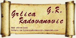 Grlica Radovanović vizit kartica